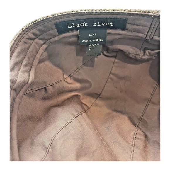 Black Rivet Newsboy Hat Plaid Cap Paperboy Golf Driver Size L XL - Picture 4 of 4